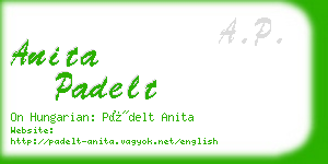 anita padelt business card